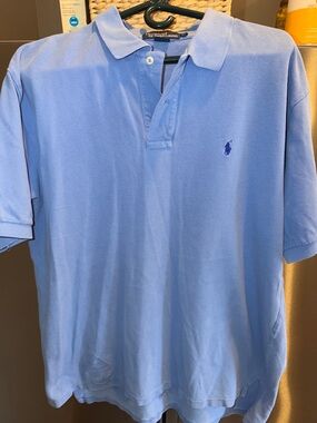 Polo Ralph Lauren Shirt Men XL Blue Knit Oxford Button Up Pony Preppy Casual 90a